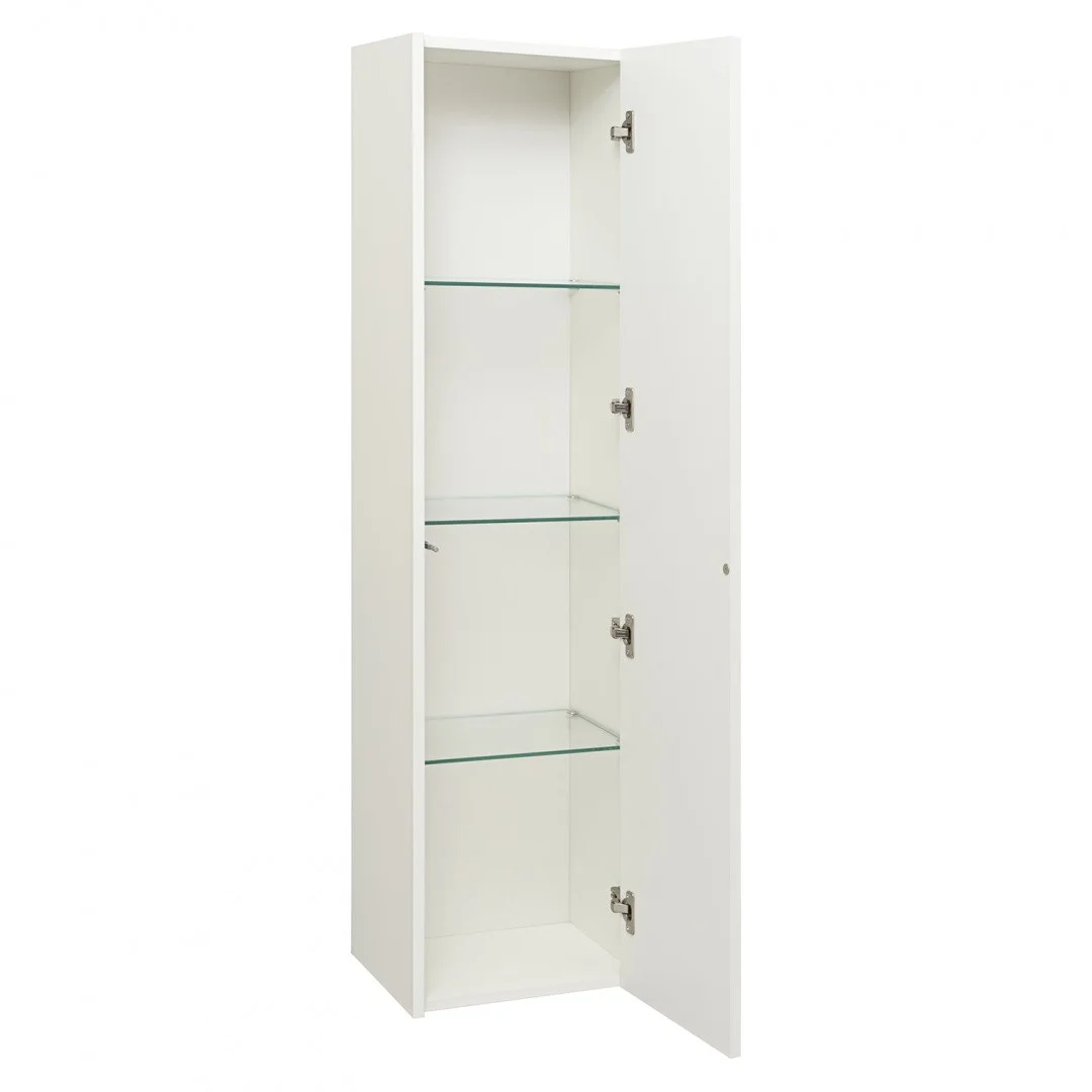 Приобрести шкаф-пенал подвесной monaco 35 см. белая кожа