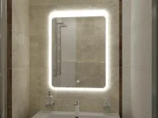 Continent Зеркало с подсветкой Lacio 60х80 см, сенсорный включатель, белое