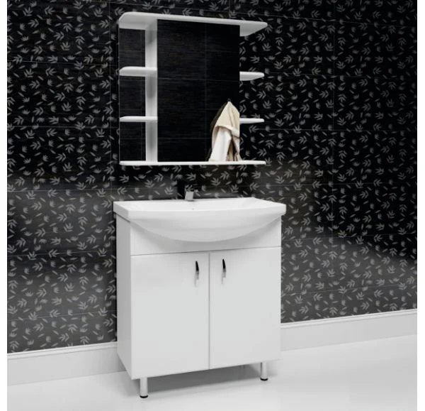 Приобрести mirsant зеркало шкаф глория 70/2 см, белый, правый ут000017584