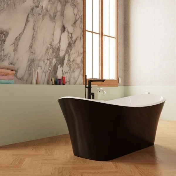 Приобрести frank акриловая ванна f6104 white/black,170х75 см, отдельностоящая
