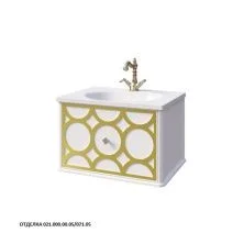 Caprigo Тумба с раковиной CAPRICE 60 см, белая/золото, эмаль