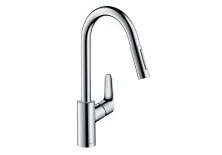 31815000 Focus Смеситель для кухни 240, однорычажный, с выдвижным душем, ½´