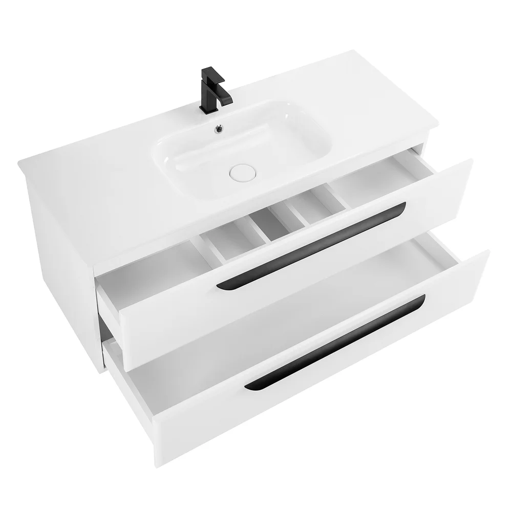 Приобрести cezares тумба подвесная с раковиной eco-cer 120 см bianco lucido, белый глянец eco-cer-1200-2c-so-bl