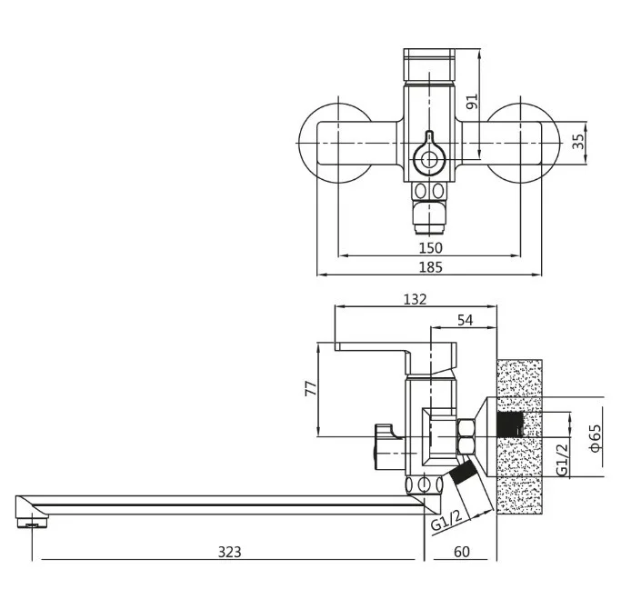 Приобрести смеситель для ванны vieir sera с ручным душем, черный\хром v353541c