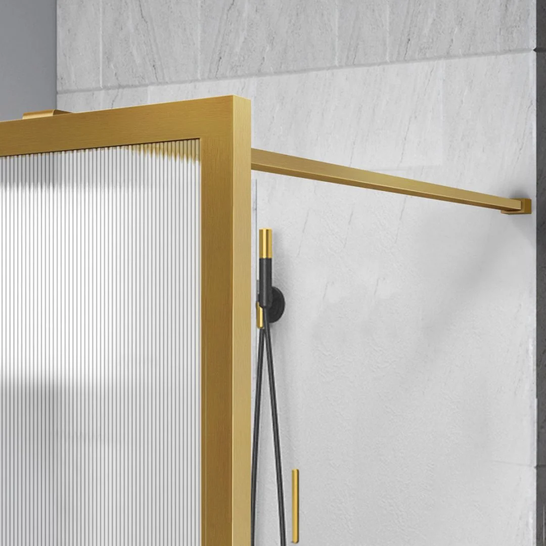 Приобрести vincea душевая перегородка walk-in 90 см, рифленое, брашированное золото vsw-1hp900flbg