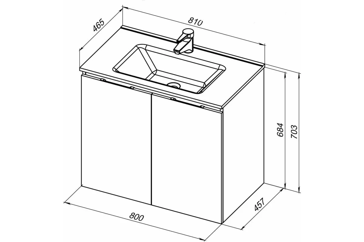 Приобрести aquanet тумба с раковиной алвита new 80 см, 2 дверцы, серый