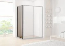 Aquanet Душевая перегородка Pleasure Evo 800 AE65-F80-BT профиль черный, прозрачное стекло