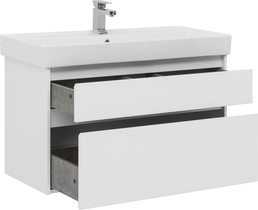 Приобрести aquanet тумба с раковиной nova lite 100 см, (slim synergy) дуб рошелье, 2 ящика