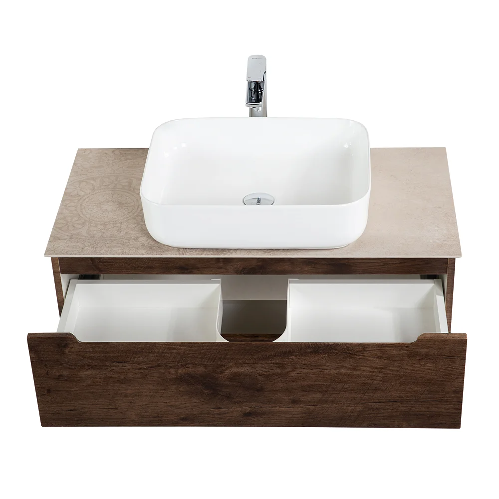 Приобрести belbagno тумба со столешницей etna 80 см, подвесная rovere moro