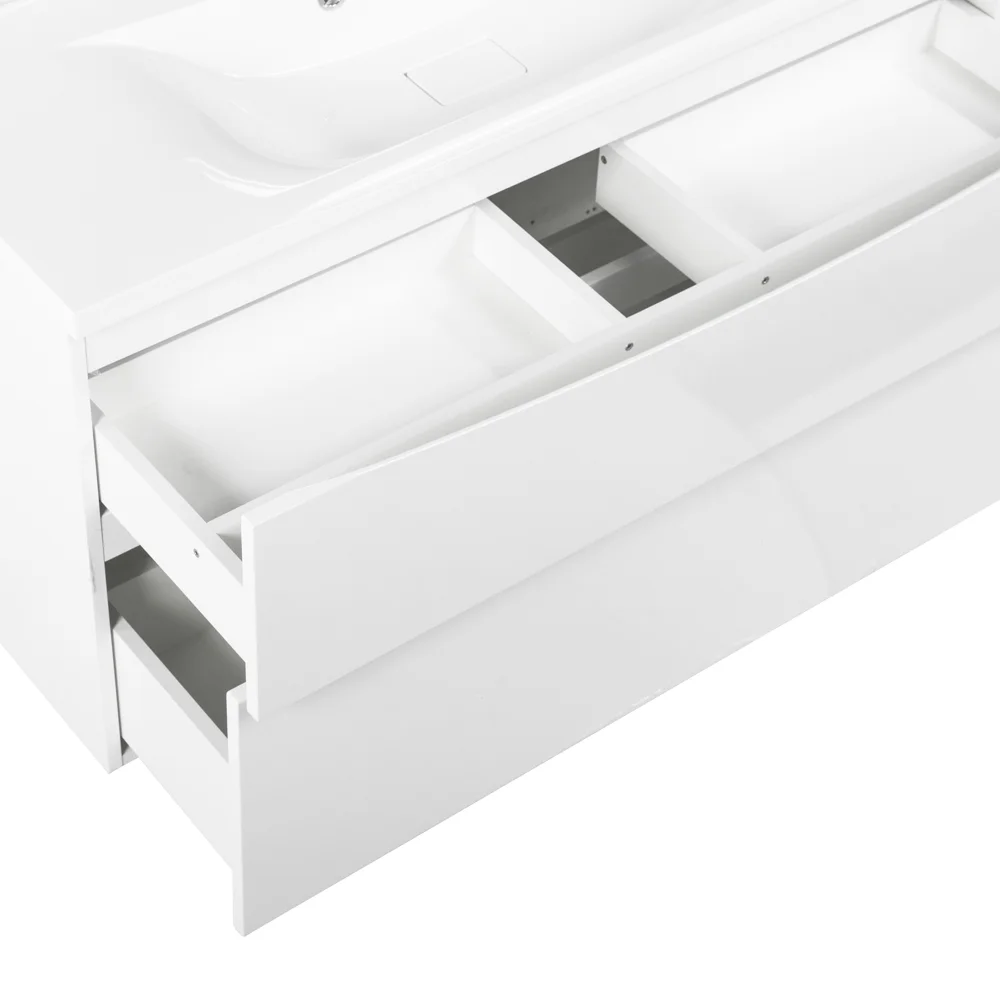 Приобрести belbagno тумба с раковиной marino-h60 110 см, подвесная bianco lucido, белая раковина