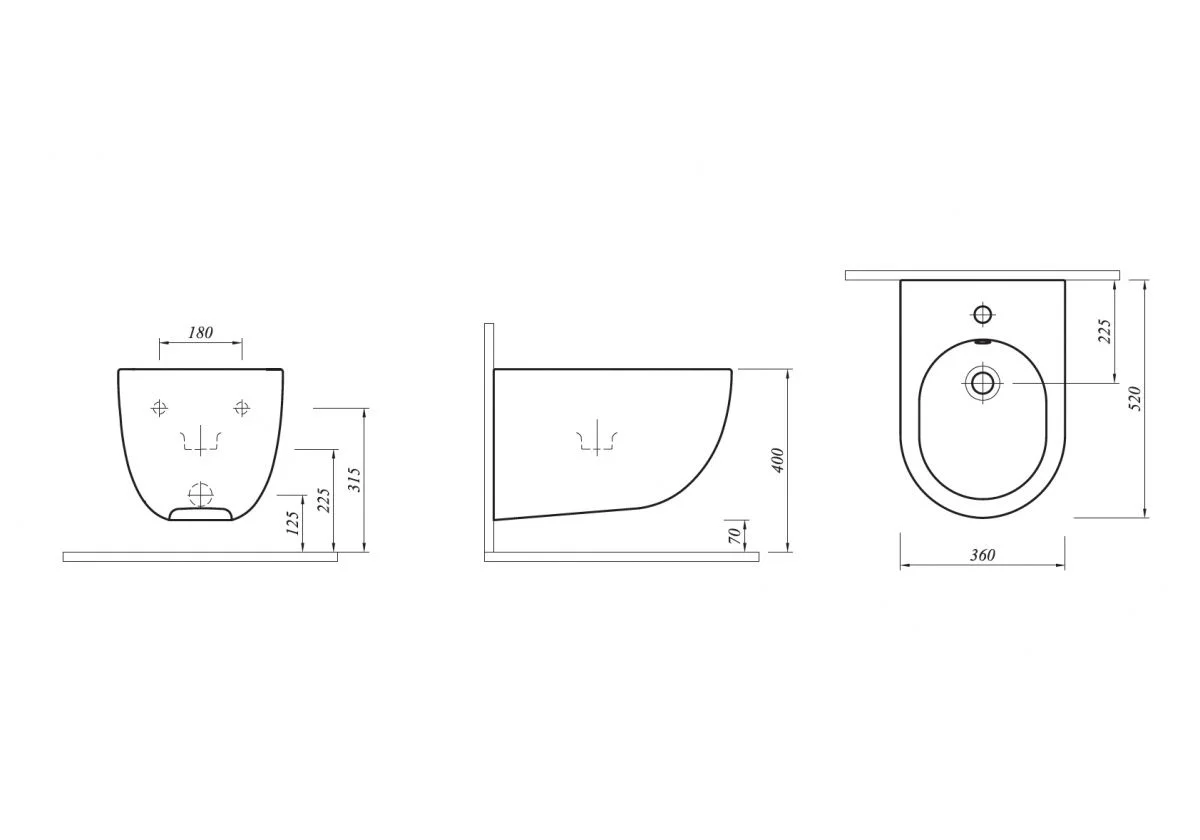 Приобрести биде подвесное kale zero 