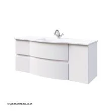 Caprigo Тумба с раковиной INTEGRA 130 см, левая, белая, эмаль