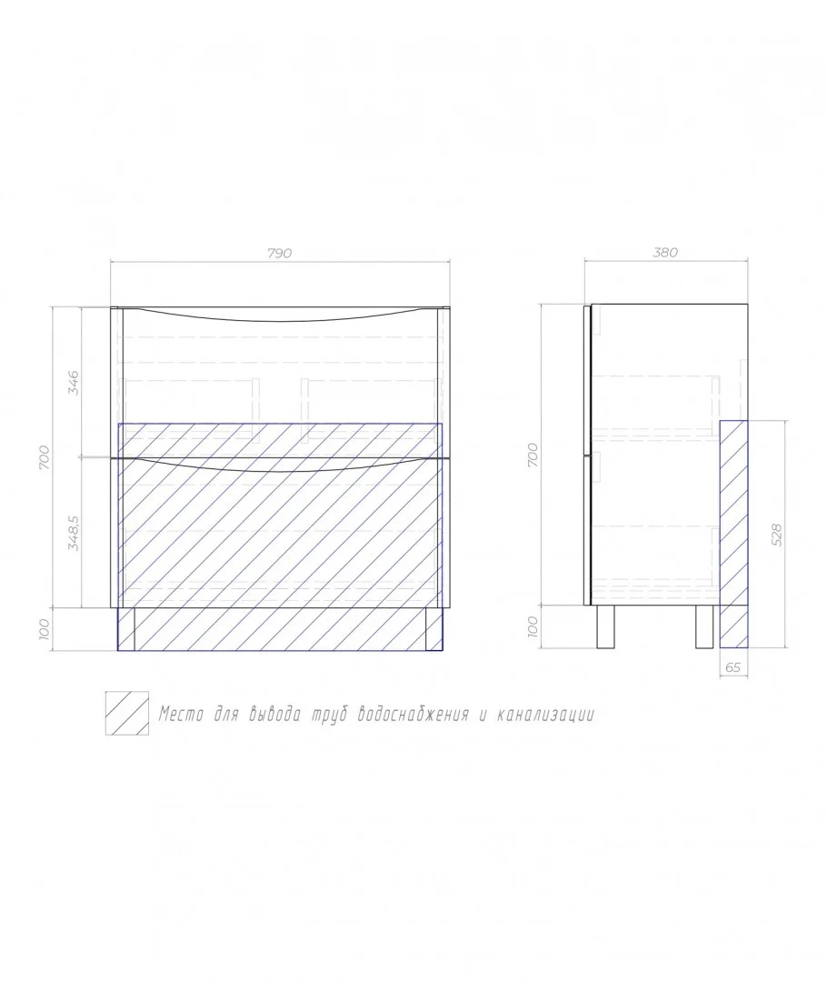 Приобрести vigo тумба с раковиной glem 80см, 2 ящика, напольная, белая tn.gle.9595.80.2y