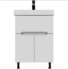 Mirsant Тумба напольная SOHO Quadro LIGHT 60 см с раковиной Fest-60 УТ000076258