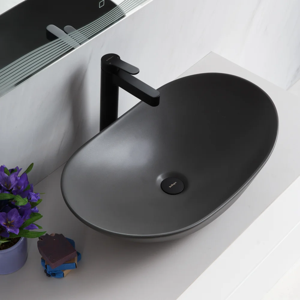 Приобрести belbagno накладная раковина 60х36 см, серая матовая bb1404-h311