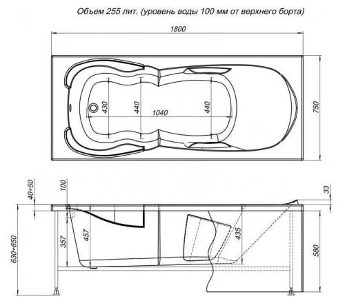 Приобрести aquanet акриловая ванна viola new 180x75 см, белая