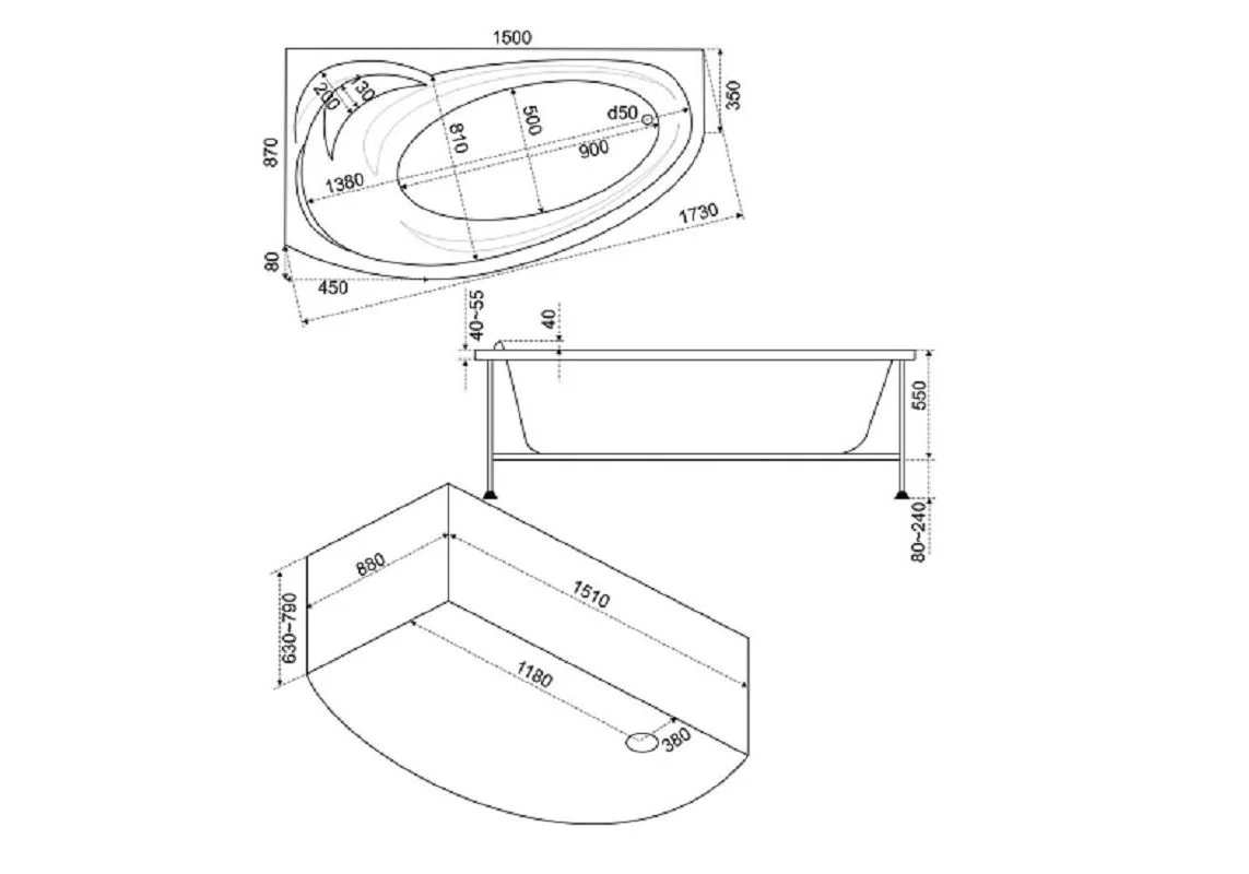 Приобрести bas акриловая ванна фэнтези l 150*90 (с каркасом)