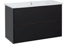 Aquanet Тумба с раковиной Милан 100 см, черный глянец