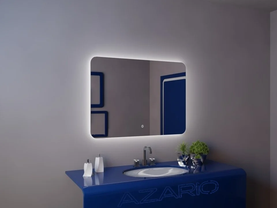 Приобрести azario зеркало alone raggio 100х70 см, белый, сенсорный выключатель, диммер, cs00078966