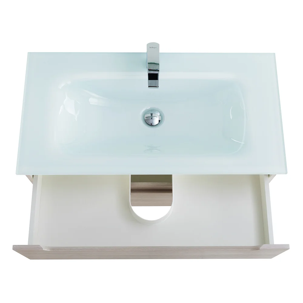 Приобрести belbagno тумба с раковиной etna 80 см, подвесная rovere grigio, стеклянная раковина