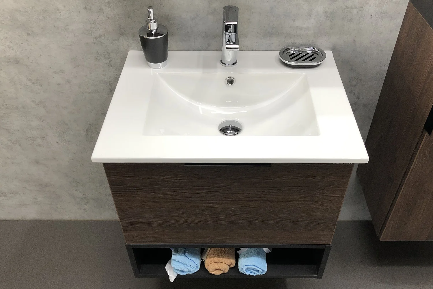 Приобрести сomforty тумба с раковиной "франкфурт-60" дуб-шоколадно-коричневый