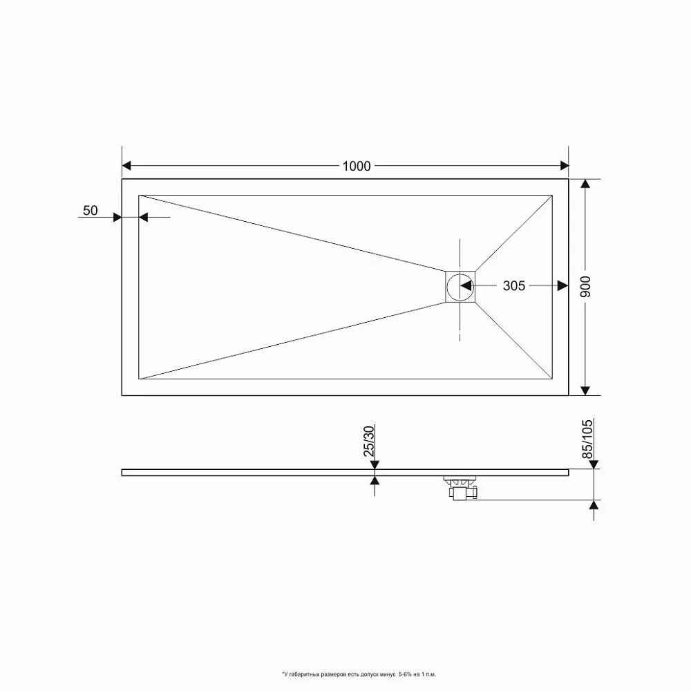 Приобрести grossman каменный душевой поддон strong 90x100 см, белый gr-s190100q