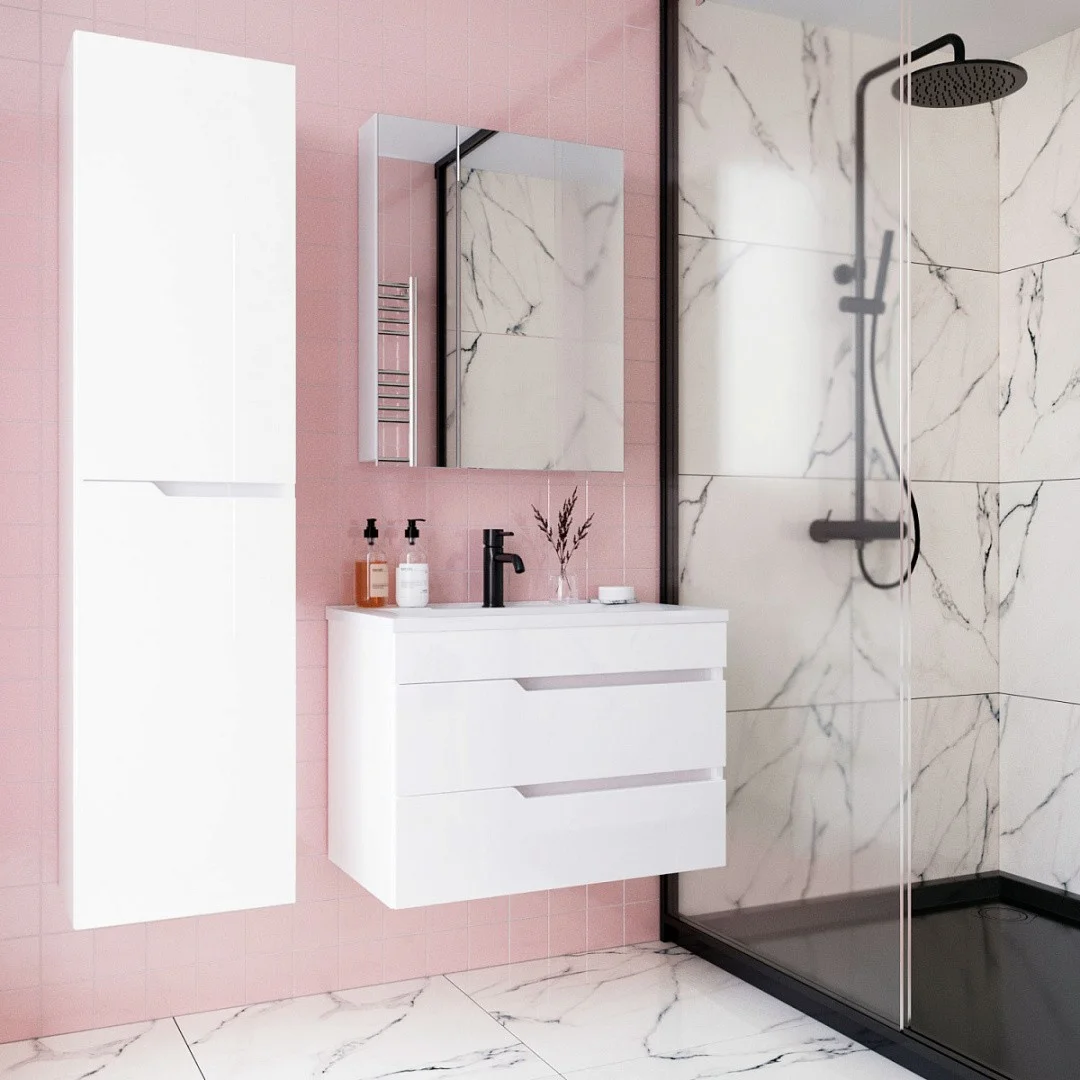 Приобрести тумба подвесная итана александра 75 с раковиной milen 75, белый глянец