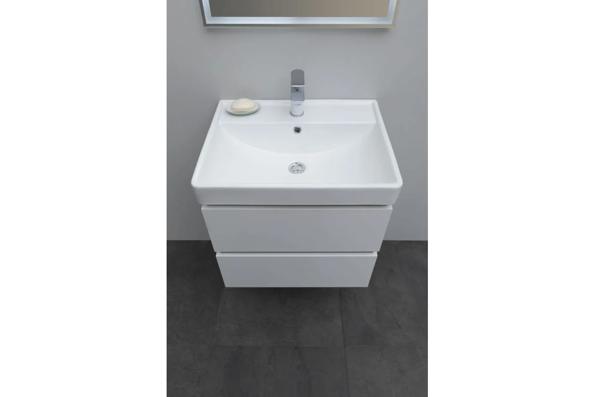 Приобрести aquanet тумба с раковиной вега 60 см, (2 ящика)