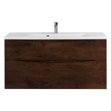 BelBagno Тумба с раковиной MARINO-H60 100 см, подвесная Rovere Moro, белая раковина