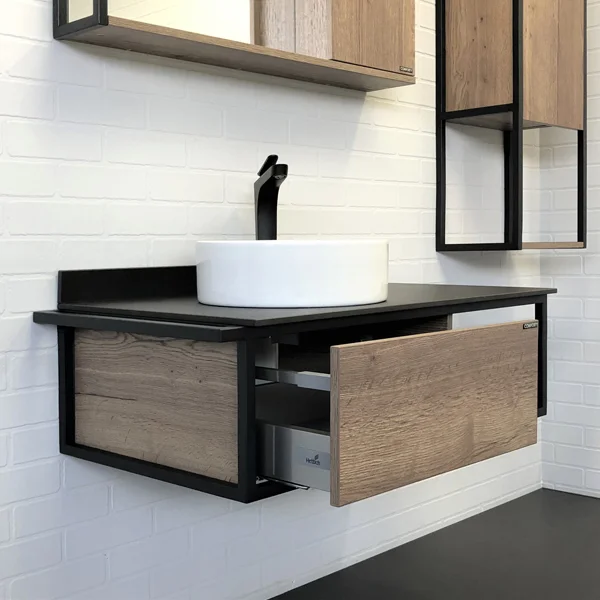 Приобрести сomforty тумба со столешницей и раковиной "лиссабон-95" дуб темный, левая столешница