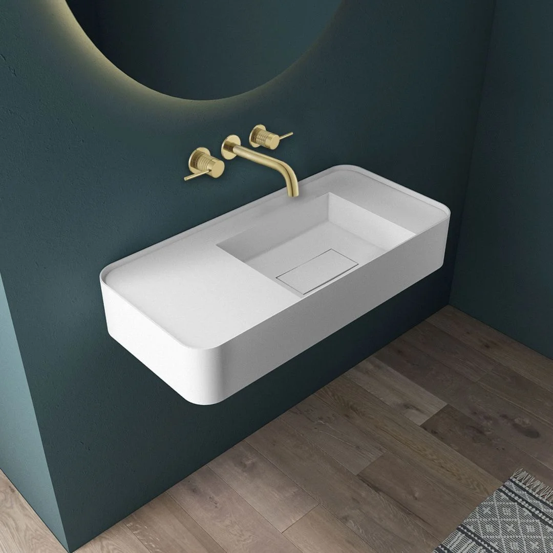 Приобрести vincea смеситель для раковины groove, настенный, брашированое золото vbfw-4g1bg4