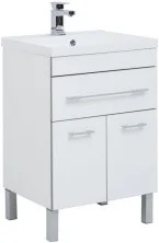 Aquanet Тумба с раковиной Верона 58 см, белая (напольная 1 ящик 2 дверцы)