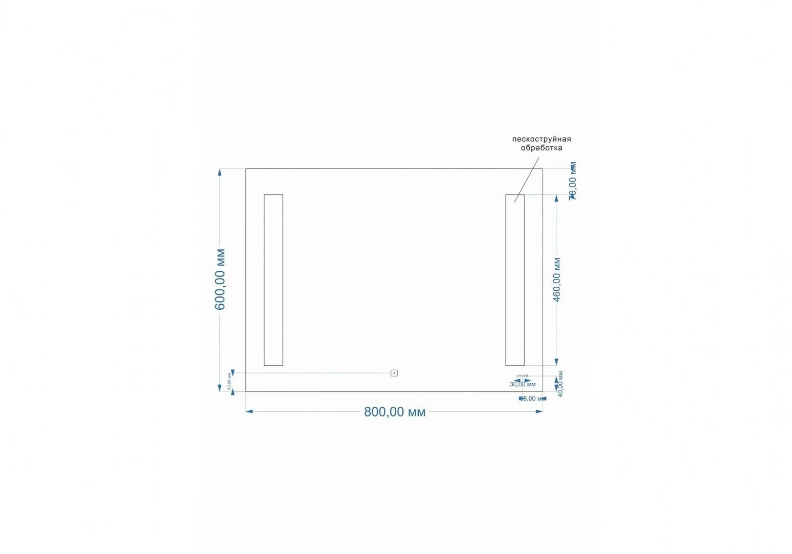 Приобрести зеркало cersanit base 020 led 80х60 см, lu-led020*80-b-os
