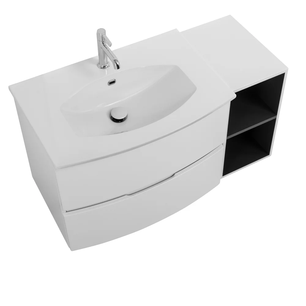 Приобрести cezares тумба подвесная с раковиной elettra 104 см bianco opaco, литьевой мрамор, белая 55521