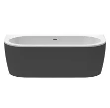 CEZARES Акриловая ванна SLIM WALL 180х80 см, черная SLIM WALL-180-80-60-NERO-SET