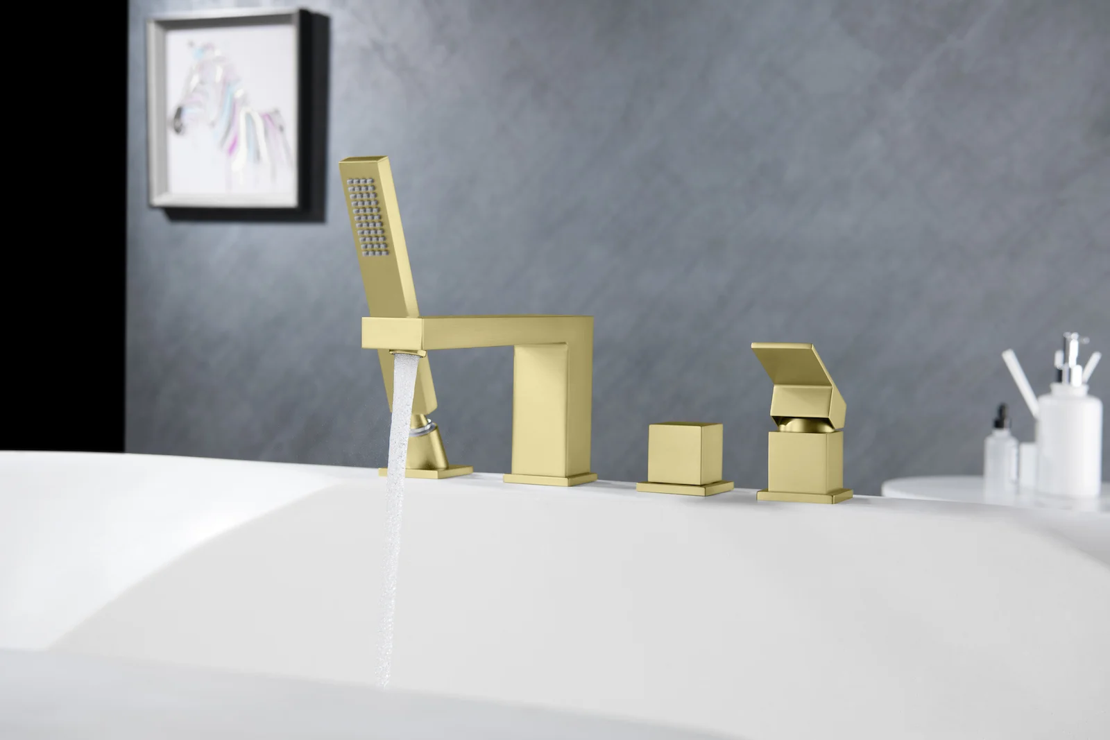 Приобрести смеситель для ванны с душем, врезной timo selene 2130/17y золото матовое