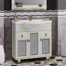 Opadiris Тумба напольная с раковиной Тибет 85 см, слоновая кость