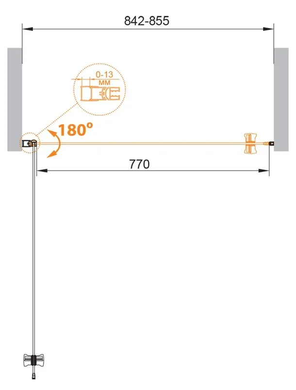 Приобрести cezares дверь душевая eco 85x190см eco-o-b-1-85-c-cr