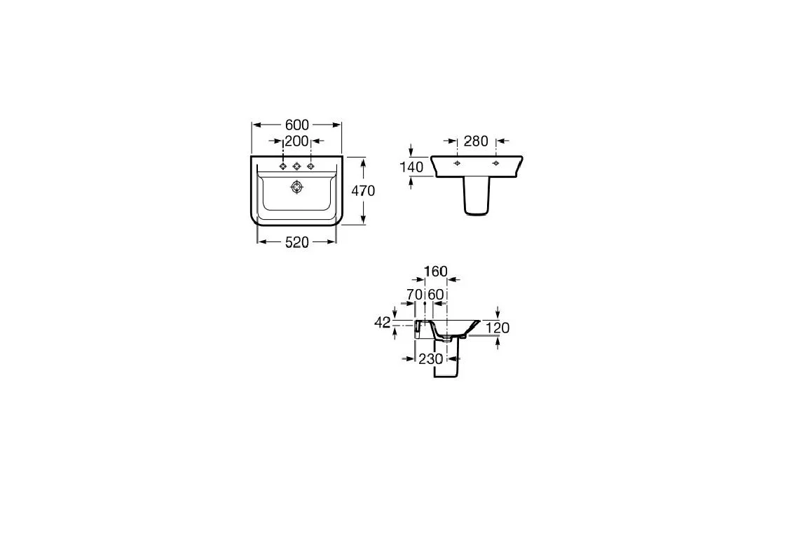 Приобрести раковина подвесная roca gap 60 см 7.3274.7.400.0