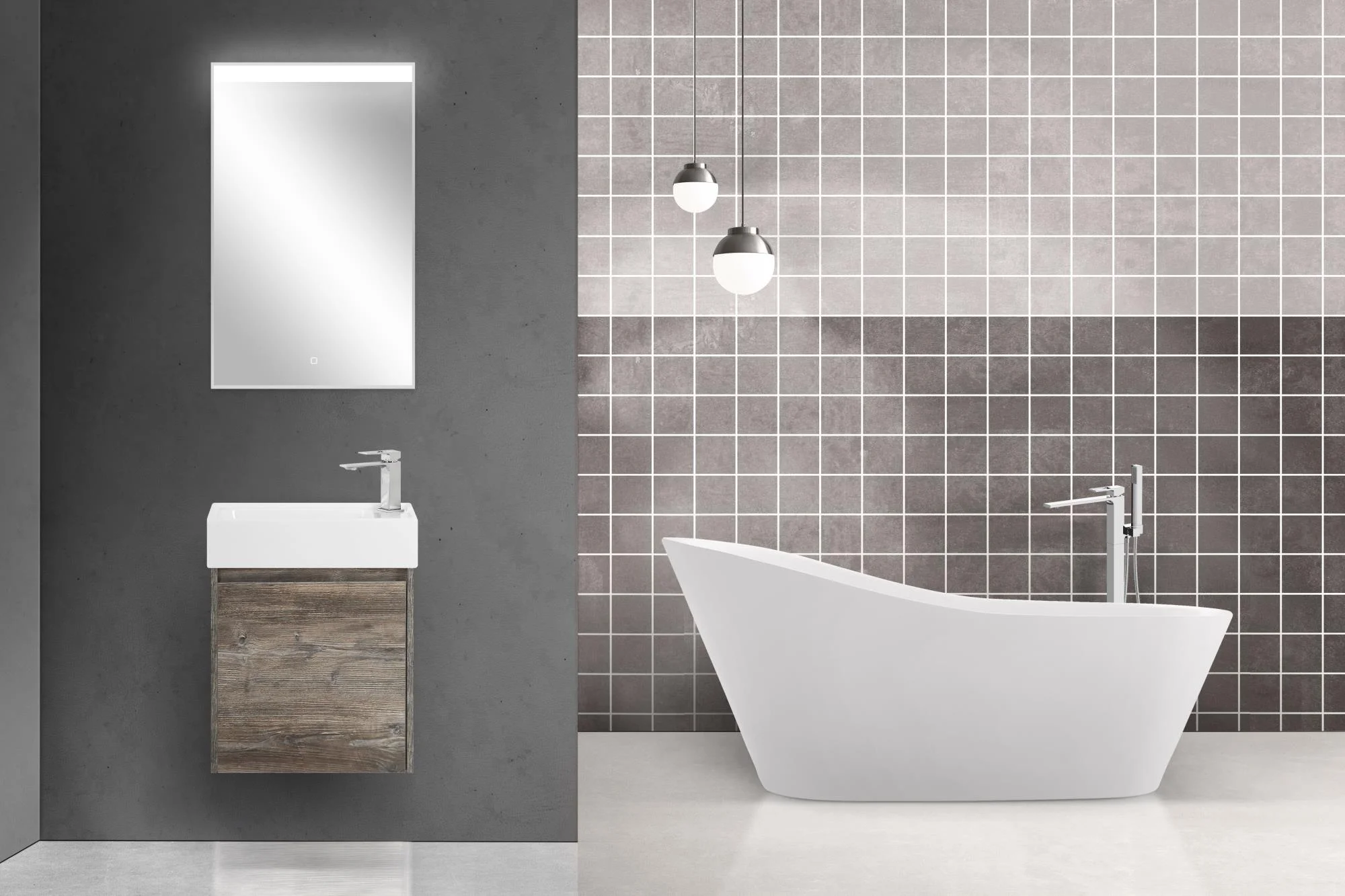 Приобрести belbagno тумба с раковиной kraft mini 50 см, подвесная pino pasadena правосторонняя, белая раковина