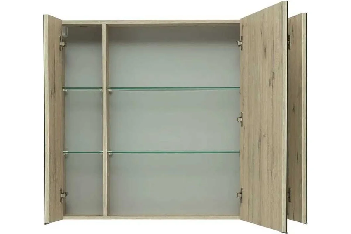 Приобрести aquanet зеркальный шкаф алвита new 90 см, дуб веллингтон белый