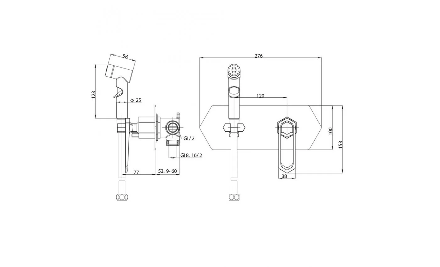 Приобрести lemark смеситель prizma с гигиеническим душем, скрытый монтаж, хром lm3919c