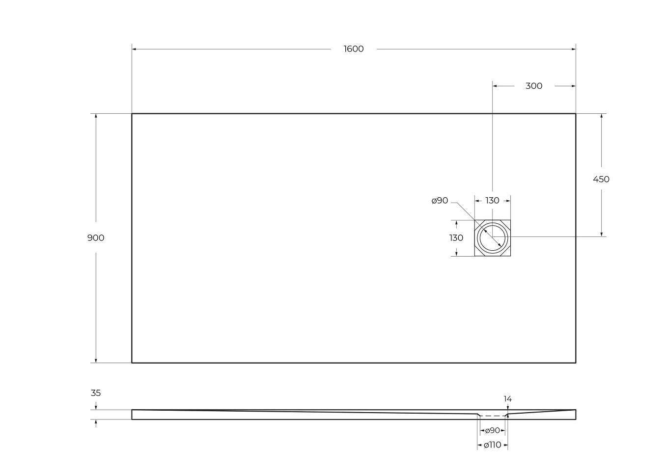Приобрести belbagno душевой поддон 160х90 см, искусственный мрамор, сифон uno tray-mr-uno-ah-160/90-35-w-cr