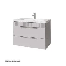 Caprigo Тумба с раковиной MONBAR-Smalty 80 см, серая, эмаль 36312eml 4