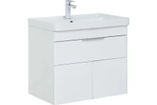 Aquanet Тумба с раковиной Ирис new 71 см, белая глянец (1 ящик, 2 дверцы)