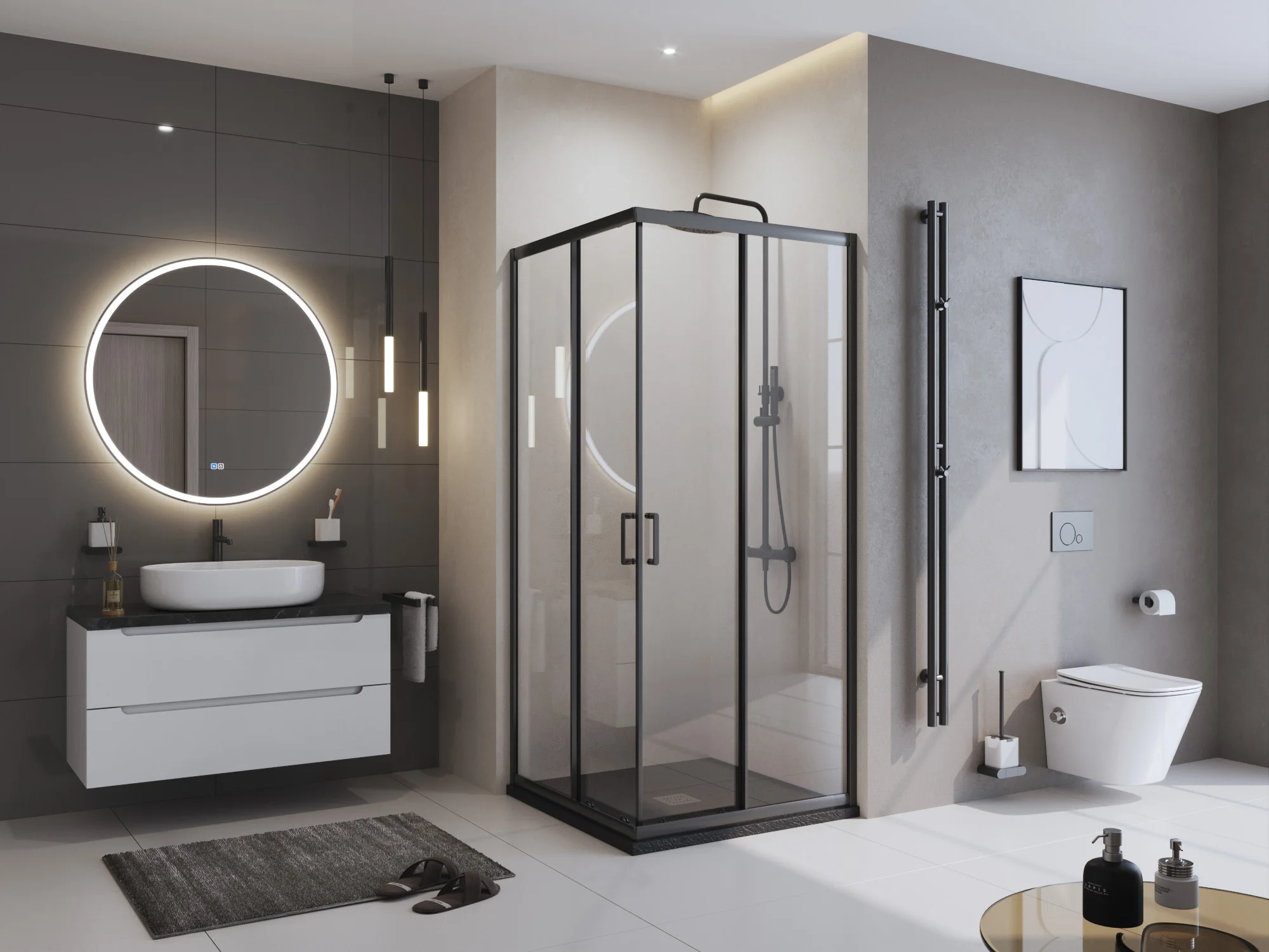 Приобрести belbagno душевой поддон 90х90 см, искусственный мрамор, сифон uno tray-mr-uno-a-90-35-nero-cr