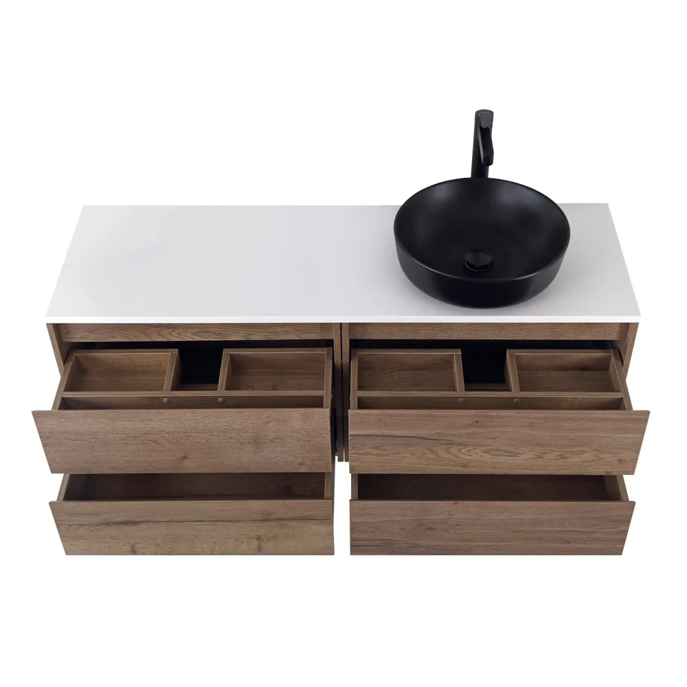 Приобрести belbagno тумба со столешницей kraft 120 см, подвесная rovere tabacco, раковина справа