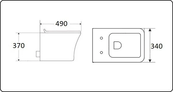 Приобрести унитаз подвесной безободковый с сиденьем ceramalux rimless 2615е