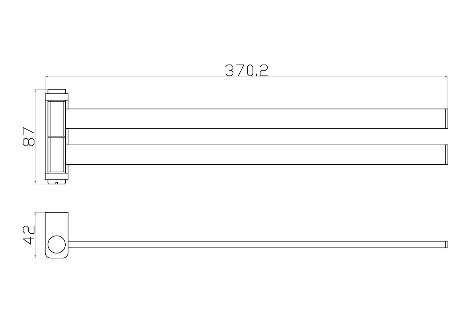 Приобрести полотенцедержатель поворотный wonzon & woghand eclipse, темный графит (ww-9131-gm)