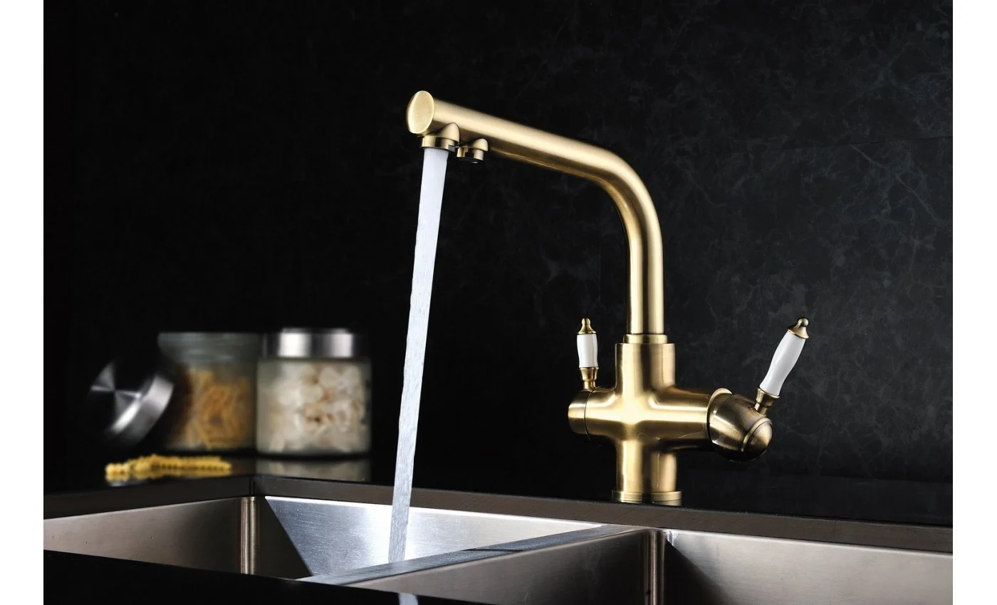 Приобрести lemark смеситель для кухни villa с поворотным изливом, бронза lm4861b